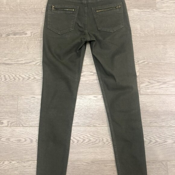 H&M Army Green High-Waisted Skinny Jeans Size 8 - Picture 2 of 5